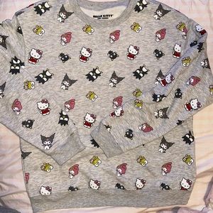 💕🖤 Hello Kitty oversized Crewneck Sweatshirt Sanrio super soft Christmas